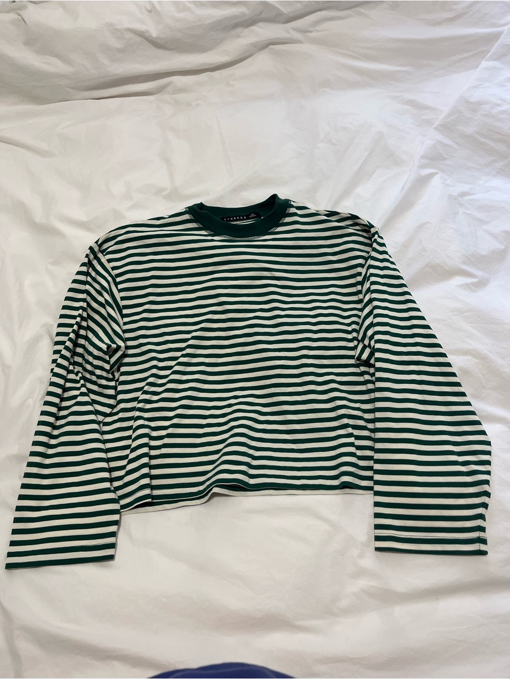 Lioness Green and White Striped Long Sleeve Tee - Picture 2 of 4